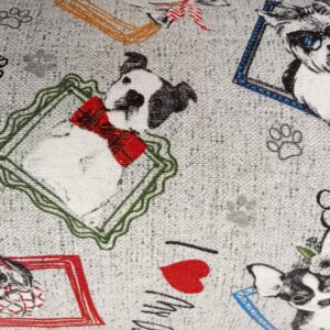 Loneta Estampada Dogs Gris