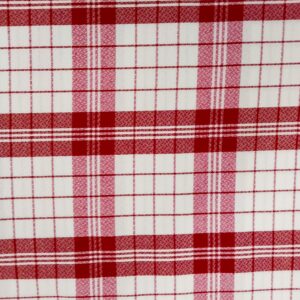 Tela Mantelería Cuadros Rojos